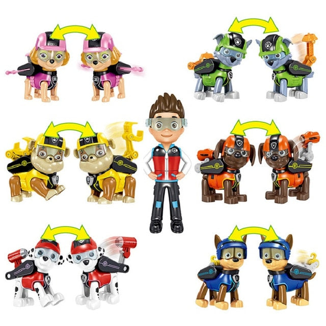 7pcs/set paw patrouill toys hund kann spielzeugkapitän